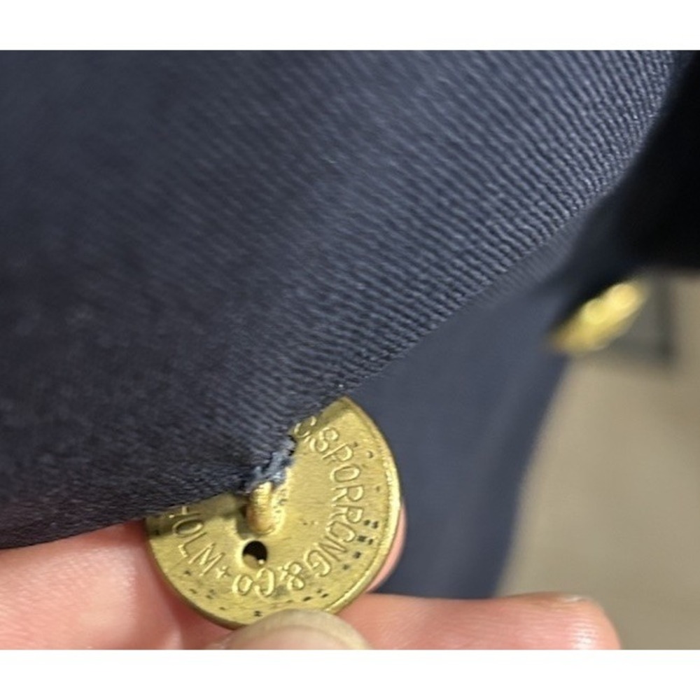 Vtg Burberry's Double Breasted Blazer Navy Blue Sport Coat Gold Buttons 42L - Picture 5 of 14